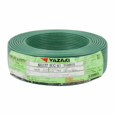 Yazaki สายไฟฟ้า THW 2.5 ยาว 50 เมตร ยกม้วน สีเขียว