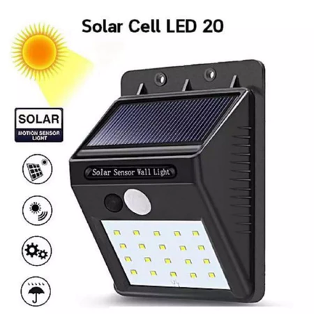 solar LED ไฟติดผนัง ไฟเซ็นเซอร์ solar cell โซล่าเซลล์